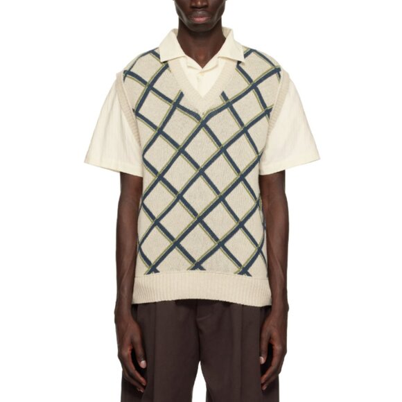 BNWT SS25 PALMES ARGYLE KNITTED VEST S & M & XL - Picture 1 of 13